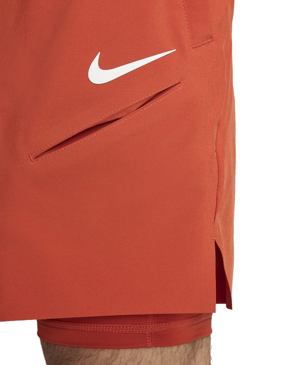 Мужские теннисные шорты Nike Court Dri-Fit Slam RG 2-in1 Shorts - rust factor/white