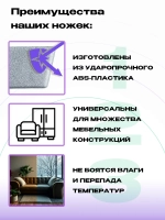 Ножки для мебели угловые пластиковые Н24 мм хром, 2 шт