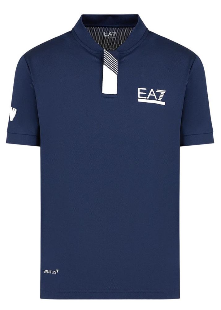 Мужское теннисное поло EA7 Man Jersey Jumper - темно-синий
