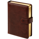 Ежедневник датированный 2027г., "Premier Gold", коричневый, золотой срез, А6, 184л., кожзам