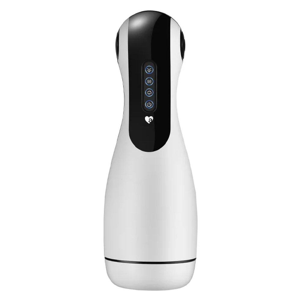 Белый вибромастурбатор с имитацией орального секса Amovibe Good Night Squeezing, Sucking & Vibrating Masturbator
