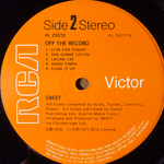 Sweet ‎– Off The Record (Англия 1977г.)