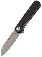 Нож складной GhostBlade Omen, сталь D2, 58-62 HRC, Sheepfoot, рукоять G10 чёрная, замок Liner lock, флиппер, 110 г