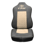 Чехлы FAW J7 (экокожа, черный, бежевая вставка)