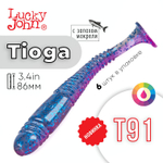 Виброхвост съедобный Lucky John Tioga 3.4" (86мм), 6шт/уп