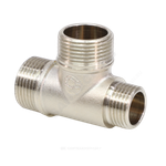 Тройник латунь никель переходной Ду 15х20х20 (1/2"х3/4"х3/4") НР/НР/НР VALFEX VF.131.N.034