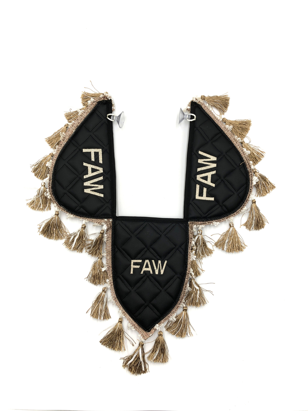 Вымпел тройной FAW (экокожа, черный с бежевыми кисточками)