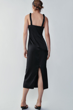 АТЛАСНОЕ ПЛАТЬЕ СО СБОРКАМИ — ZARA