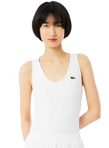 Женский топ теннисный Lacoste Sport Slim Fit Tank - white