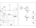 Светильник на штанге LH56085/16 СH/FR хром/белый матовый E14*16 max 40W D860*510