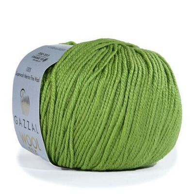 Пряжа GAZZAL Wool 115 цвет 3326 св. зеленый 50 гр. 115 м 100% тонкая шерсть мериноса супервош