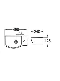 Раковина подвесная (глянцевая белая) WeltWasser WW AISBACH 7950 GL-WT L 505х235х125