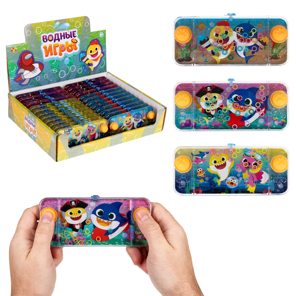1toy Игра с водой "Насади колечки. Акулы", 3 вида в ассортименте,