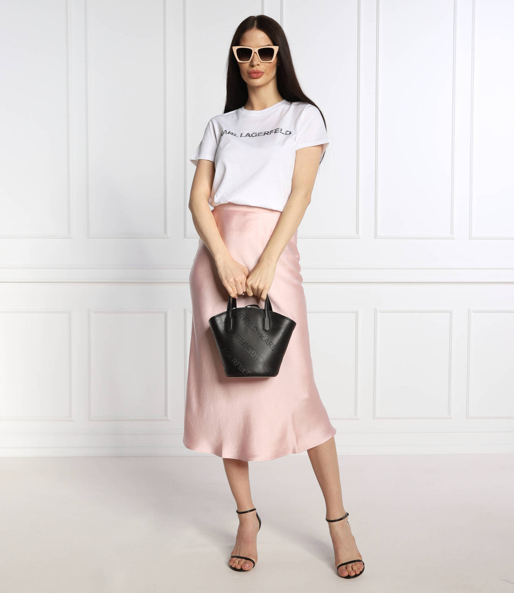 кожаная сумка-трапеция Karl Lagerfeld - черный(221W3026)