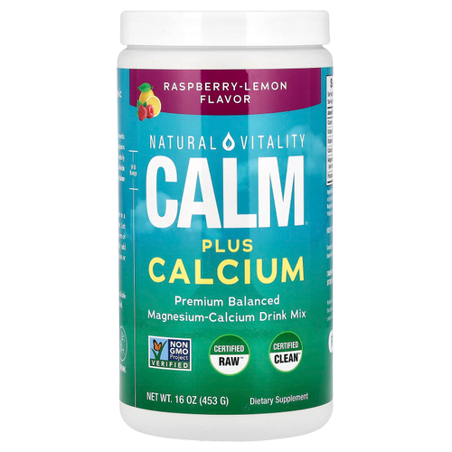Natural Vitality, Natural Calm Plus Calcium со вкусом малины и лимона, 454 г (16 унций)