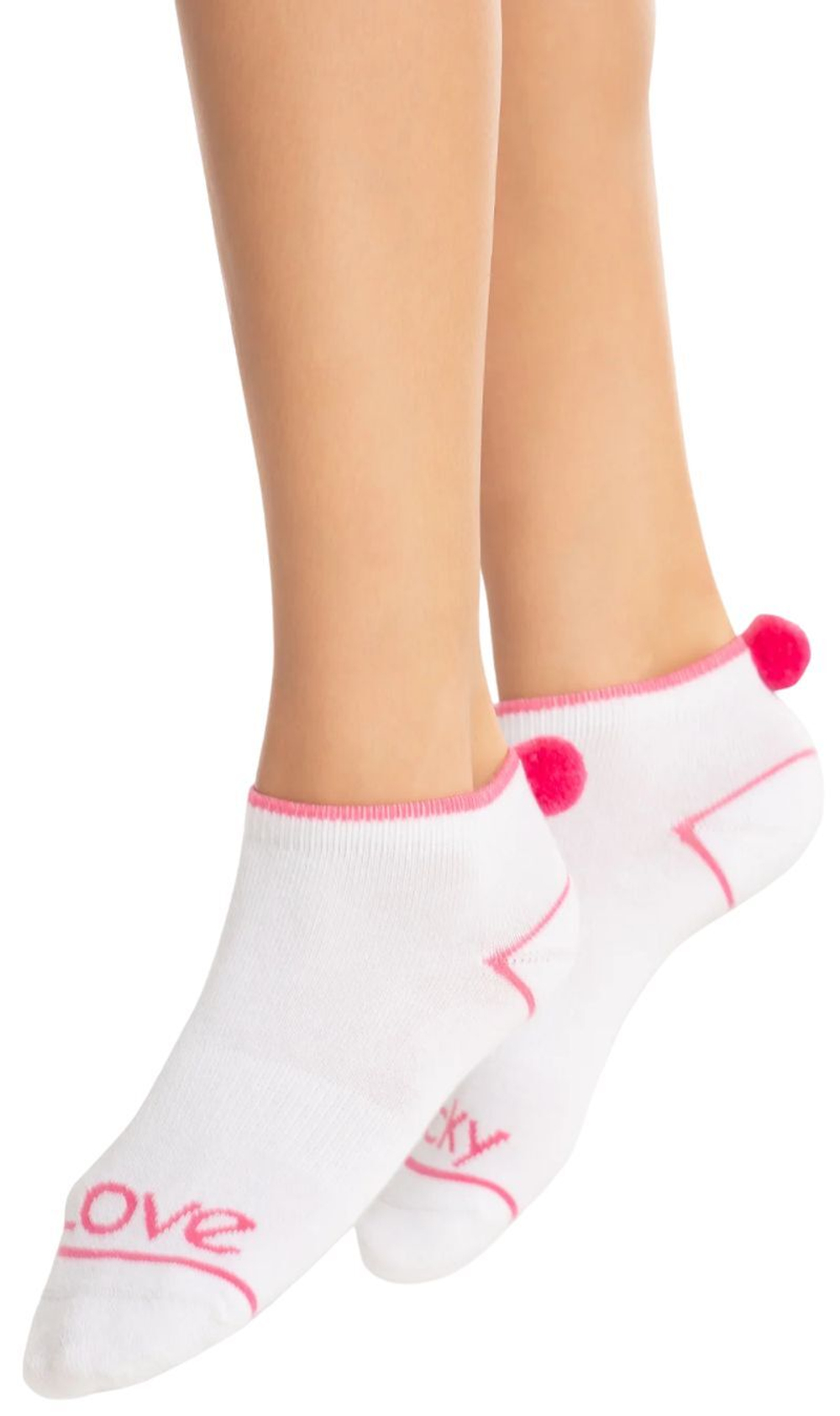 Теннисные носки Lucky in Love Pom Low Cut 3P - белый
