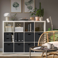 IKEA FJÄDERHARV  (ИКЕА ФЙЭДЕРХАРВ)  -  Контейнер с крышкой - антрацит 32х35х31 см