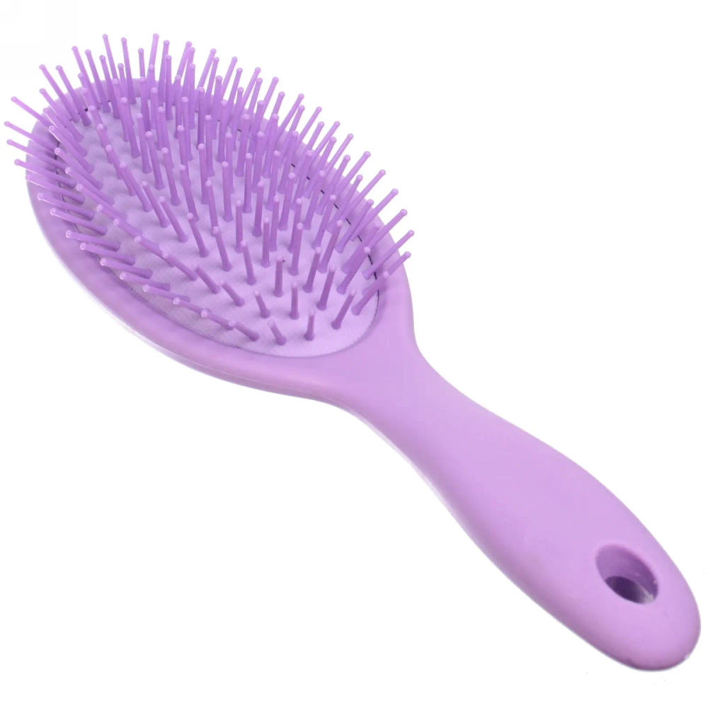 Расческа массажная «Lady Brush», форма овальная, цвет сиреневый, 22,5*7см (блистер Ultramarine)