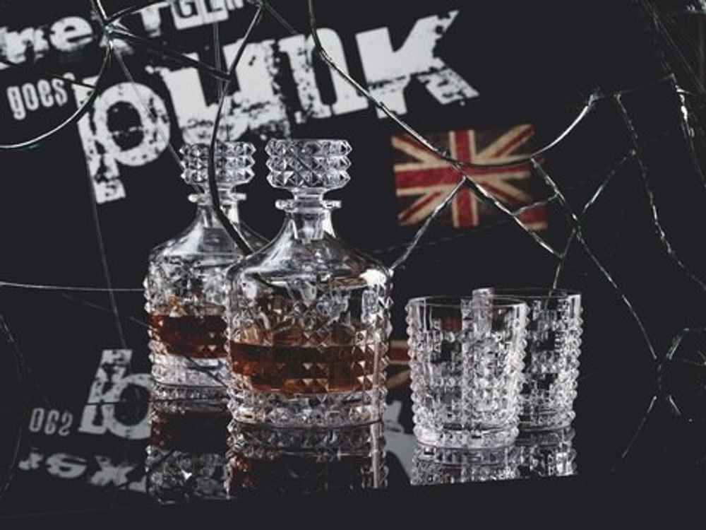 PUNK - Набор 3 предмета декантер + 2 стакана 750 мл и 348 мл хрустальное стекло (set 3 pcs)