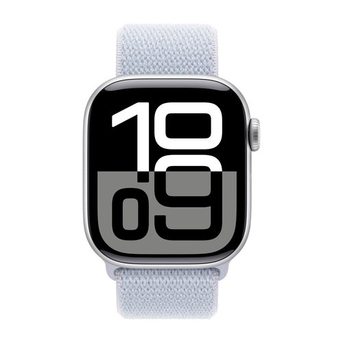 Умные часы Apple Watch Series 10 GPS, 42mm, Silver Aluminium Case with Sport Loop, Blue Cloud