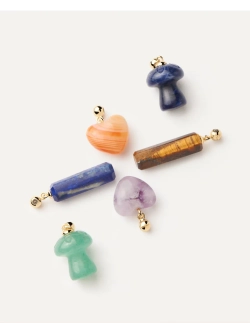 Подвеска-шарм Mushroom Green Aventurine серебро 925 пробы покрытое золотом