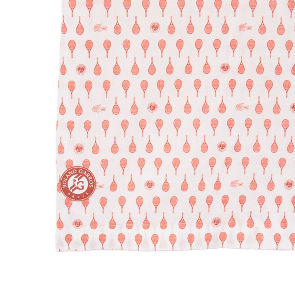 Теннисное поло Lacoste Roland-Garros Edition Print - flour/briquette