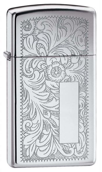 Цена наЗажигалка ZIPPO Slim® Venetian® с покрытием High Polish Chrome