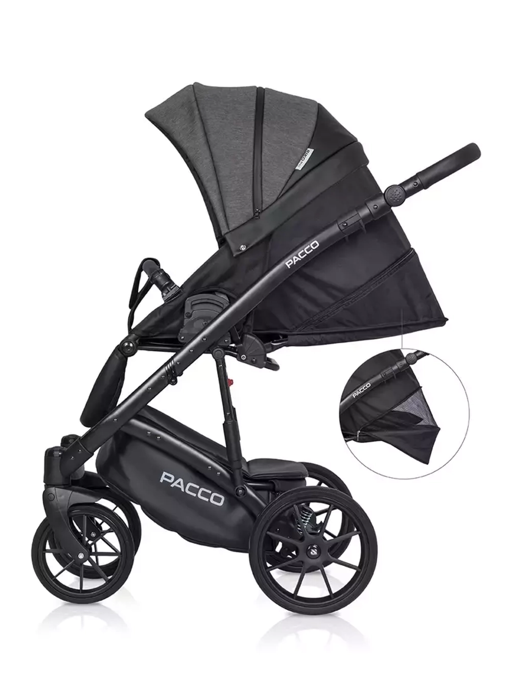 Коляска  PACCO (3 в 1) (RIKO BASIC) 04 Carbon (темно-серый-черный)