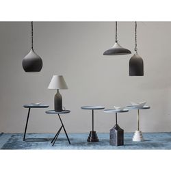 Столик кофейный Sustainable collection, Ø38 см, серо-голубой/черный