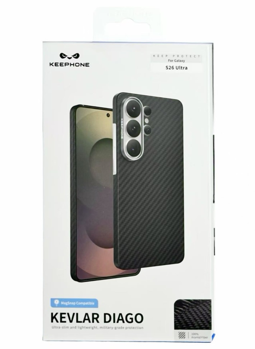 Накладка для Samsung Galaxy S26 Ultra Keephone Kevlar Diago MagSnap черный
