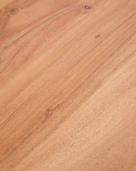 Скамейка Uxue из массива акации с черными стальными ножками, 140 x 45 см