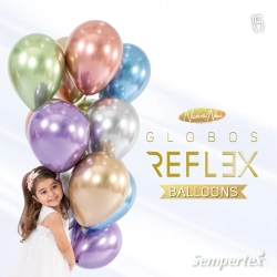 Шар (12''/30 см), Reflex, Зеркальный блеск, Серебро (981), хром, 50 шт.