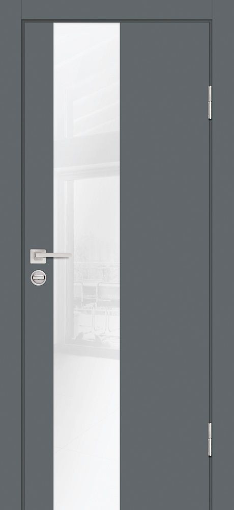 Дверь P-6 / Цвет Графит / белоснежный лакобель / Двери PROFILO PORTE Дверь P-6 / Цвет Графит / белоснежный лакобель / Двери PROFILO PORTE