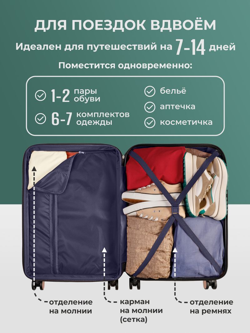 Чемодан Bonle размер М Капучино