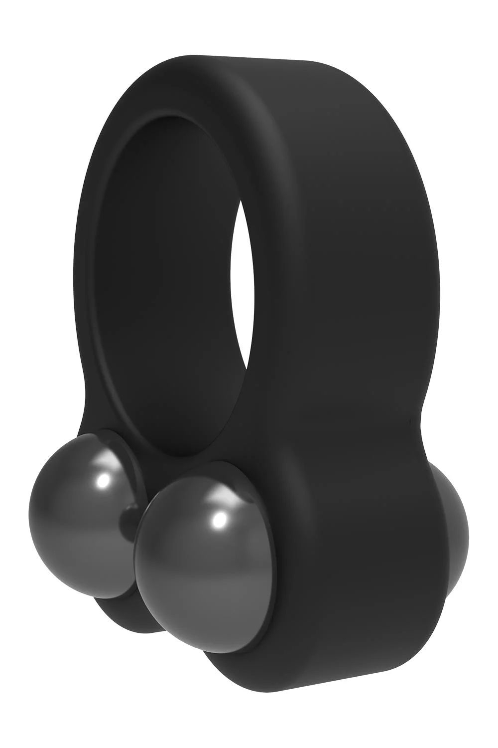 Черное эрекционное кольцо с утяжелителями Cockring Dual Weight (Цвет: черный)