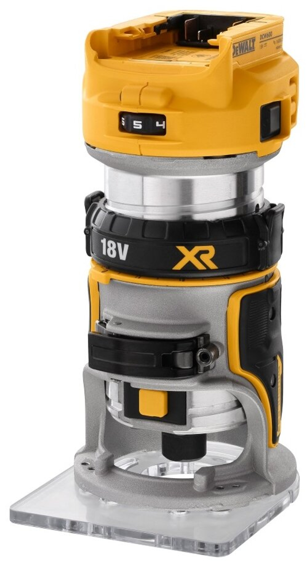 Аккумуляторный кромочный фрезер DEWALT DCW600N-XJ, 18 В XR, 16000–25500 об/мин, цанга 8 мм, без АКБ и ЗУ