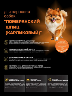 Корм сухой для взрослых собак породы Померанский шпиц (карликовый), с индейкой, 12 кг, QUATTRO
