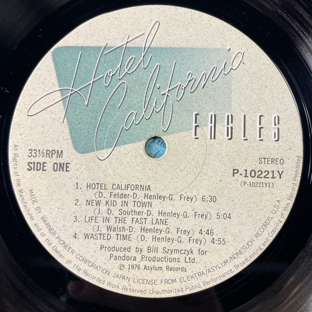 Винтажная виниловая пластинка LP Eagles Hotel California (Япония 1976) (Без Оби) (С Плакатом)
