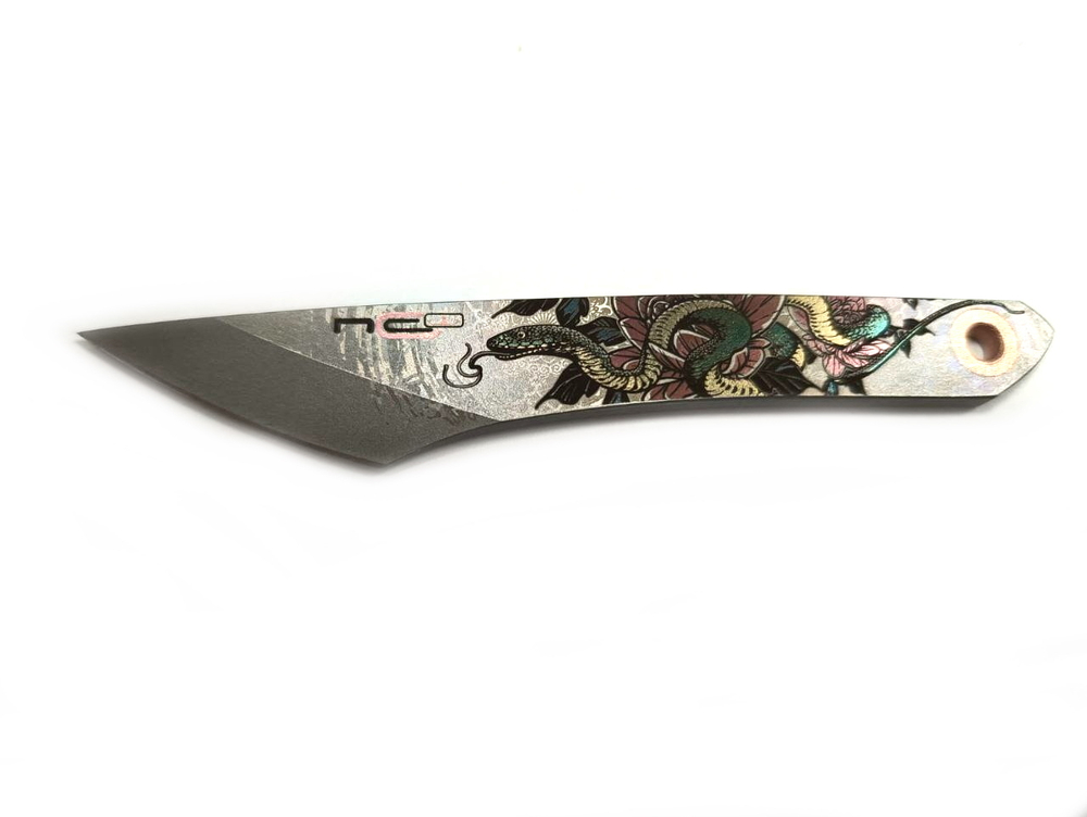 Нож Киридаши KOI Змея, символ 2025, сталь AUS-8, Green, N.C.Custom