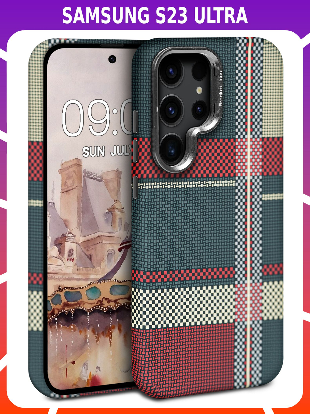 Дизайнерский чехол для SAMSUNG GALAXY S23 ULTRA с камерой-подставкой и MagSafe