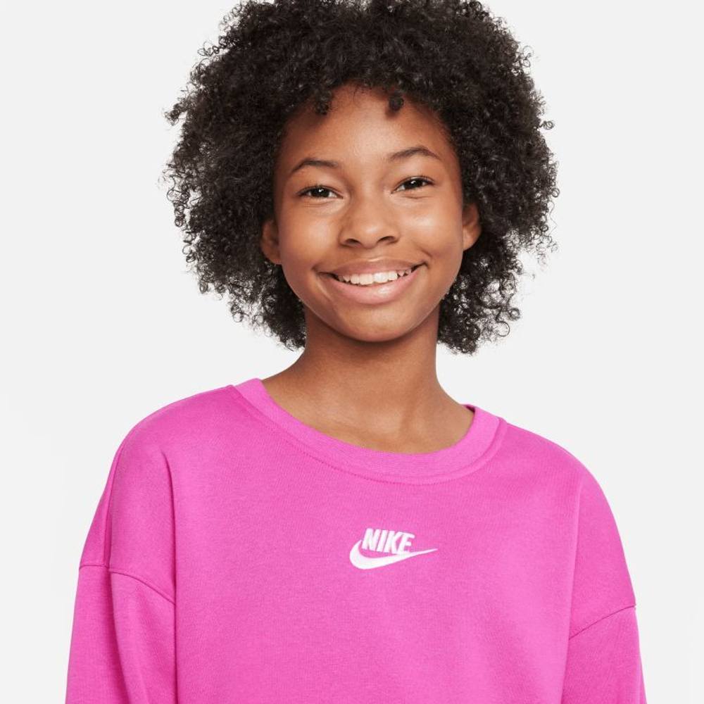 Кофта для девочки теннисная  Nike Sportswear Club Fleece - active fuchsia/white