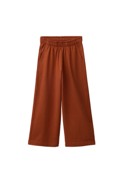 ZARA БРЮКИ WIDE LEG ИЗ ПЛОТНОГО ТРИКОТАЖА, ТЕРРАКОТОВЫЙ
