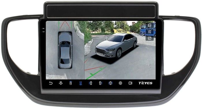 Магнитола для Hyundai Solaris 2 2020-2022 (штатная навигация) - Teyes CC3-2K-360 на Android 10, Быстрая, 2K QLED, CarPlay, 4G SIM-слот, 4 камеры в комплекте