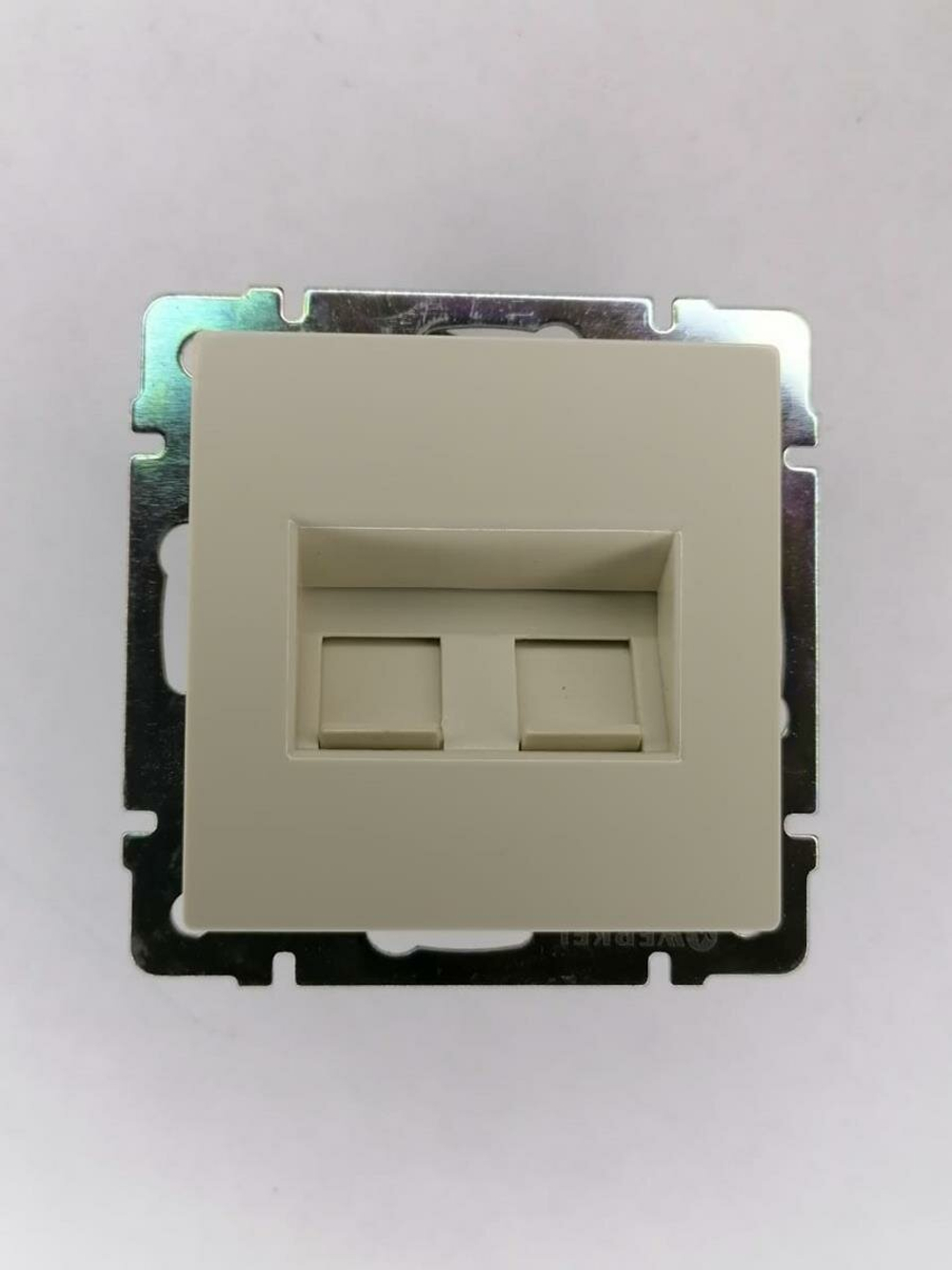 Розетка 2-я RJ-11 + RJ-45 Werkel  слоновая кость