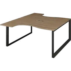 Бенч эргономичный на 2 рабочих места на металлокаркасе НТМП.О.Б2-060  1600x2036x750 Аргентум-МП