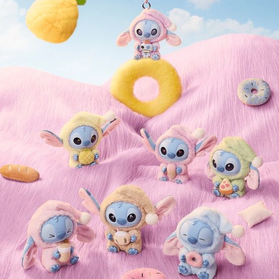 Мягкая игрушка-подвеска MINISO Disney Стич Eat Something Before Sleep Blind Box — вся серия