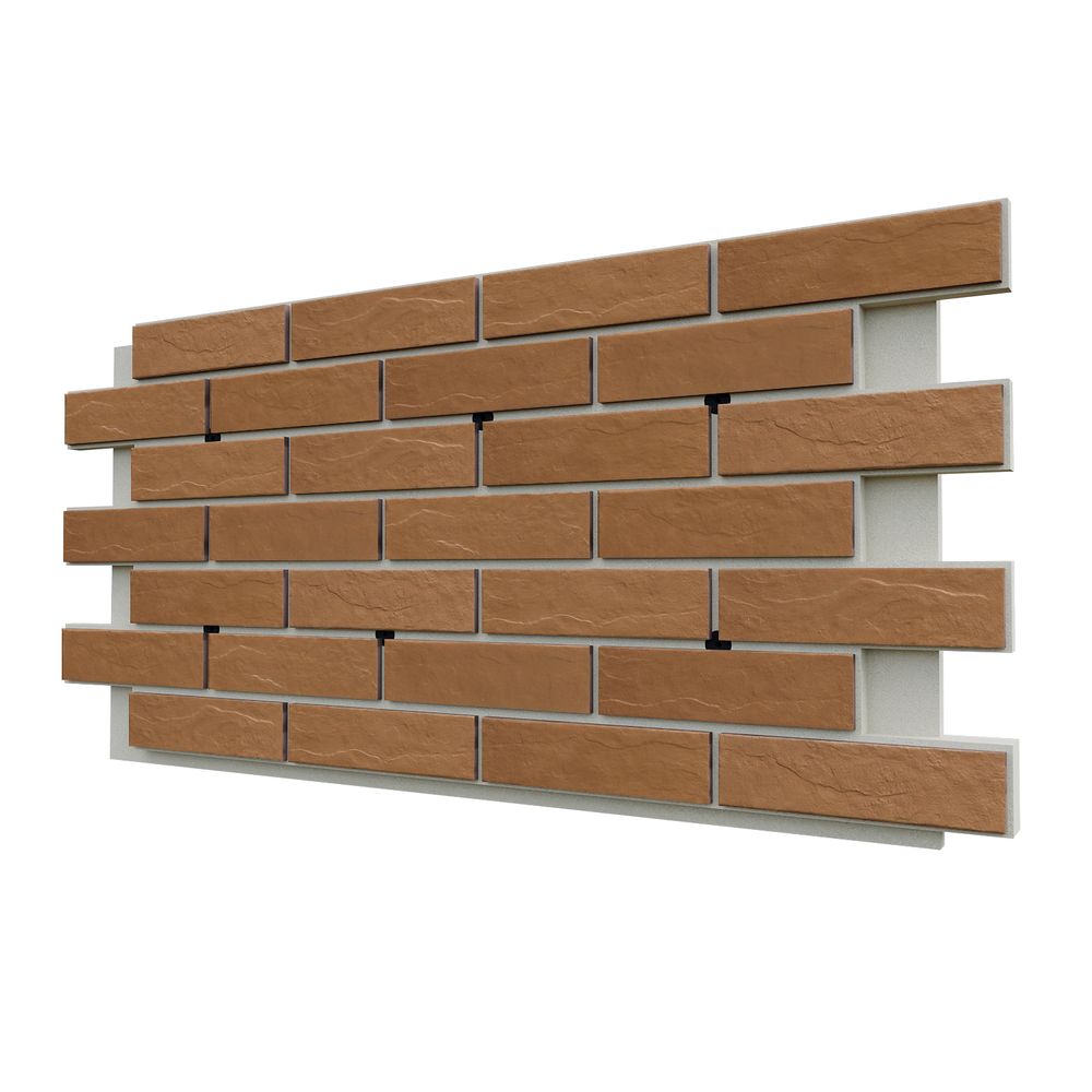 Клинкерная фасадная термопанель ЭППС Cerrad Brazowa rustiko 1150x540