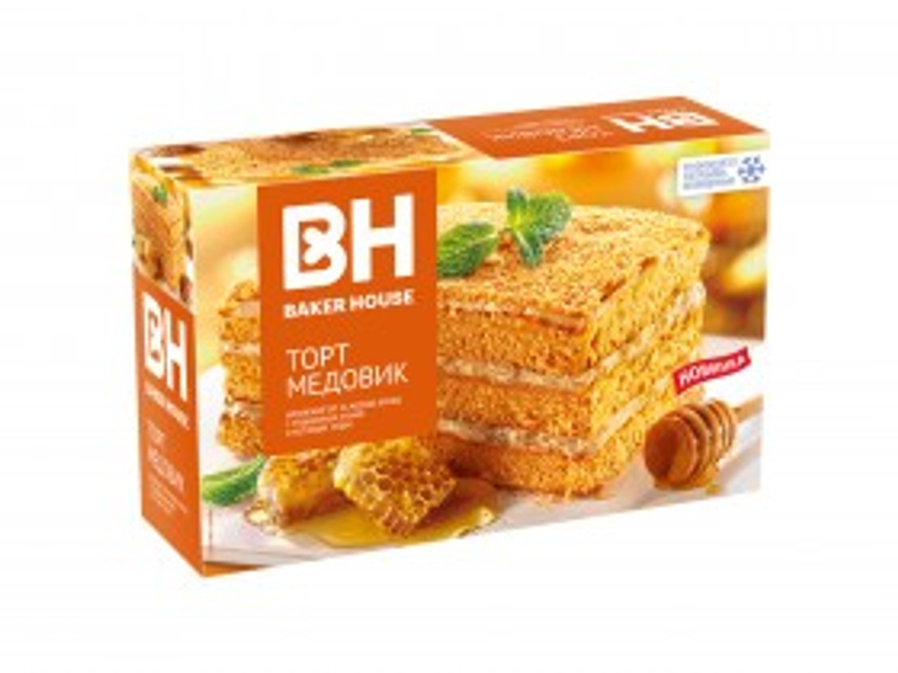 Торт бисквитный Baker House Медовик 350г (8шт)