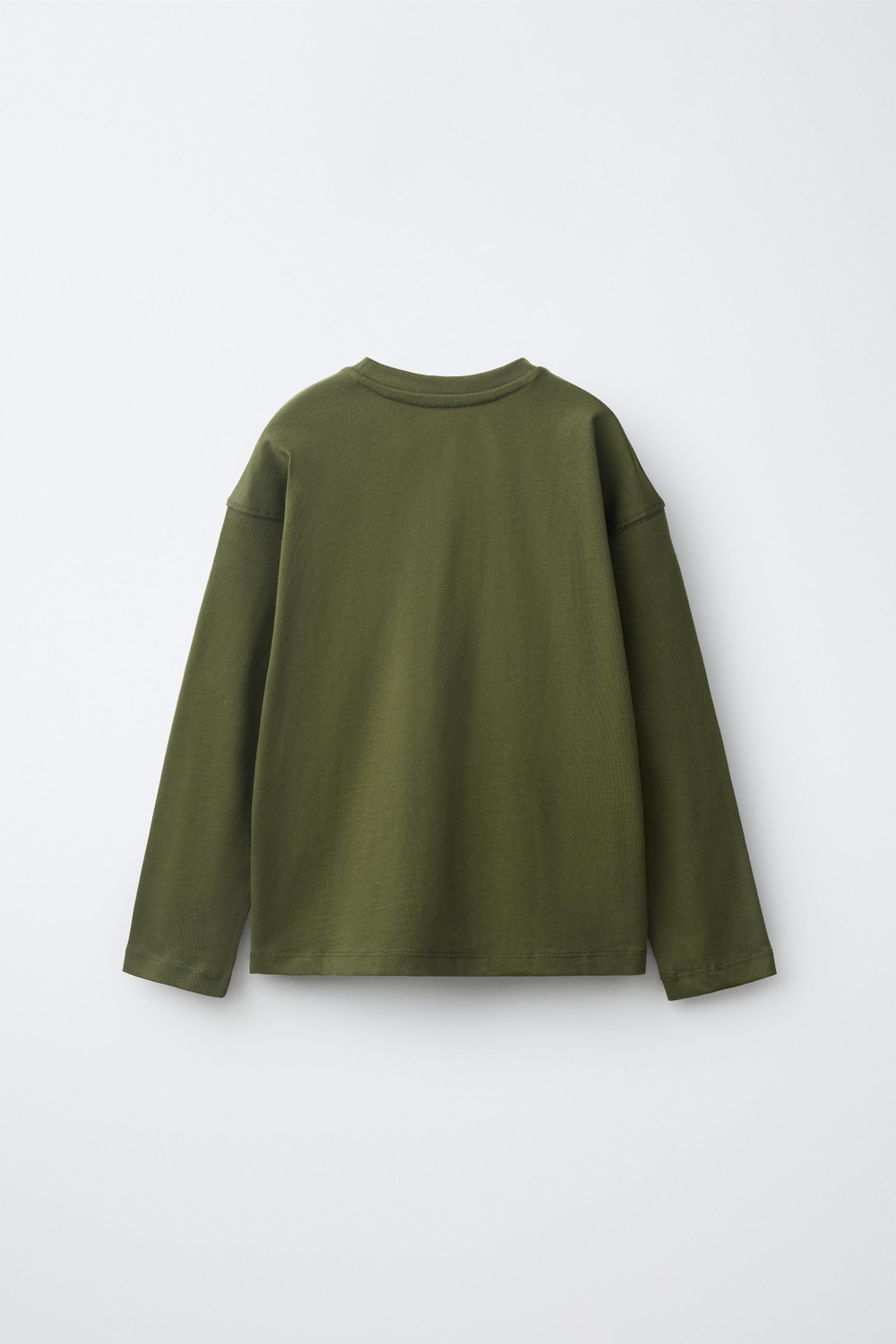 ZARA ОДНОТОННЫЙ ЛОНГСЛИВ, ЗЕЛЕНЫЙ