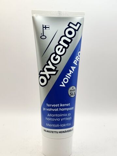 OXYGENOL Зубная паста Voima pro с растительными экстрактами, со вкусом лакрицы и ментола, без SLS, 75 мл (из Финляндии)